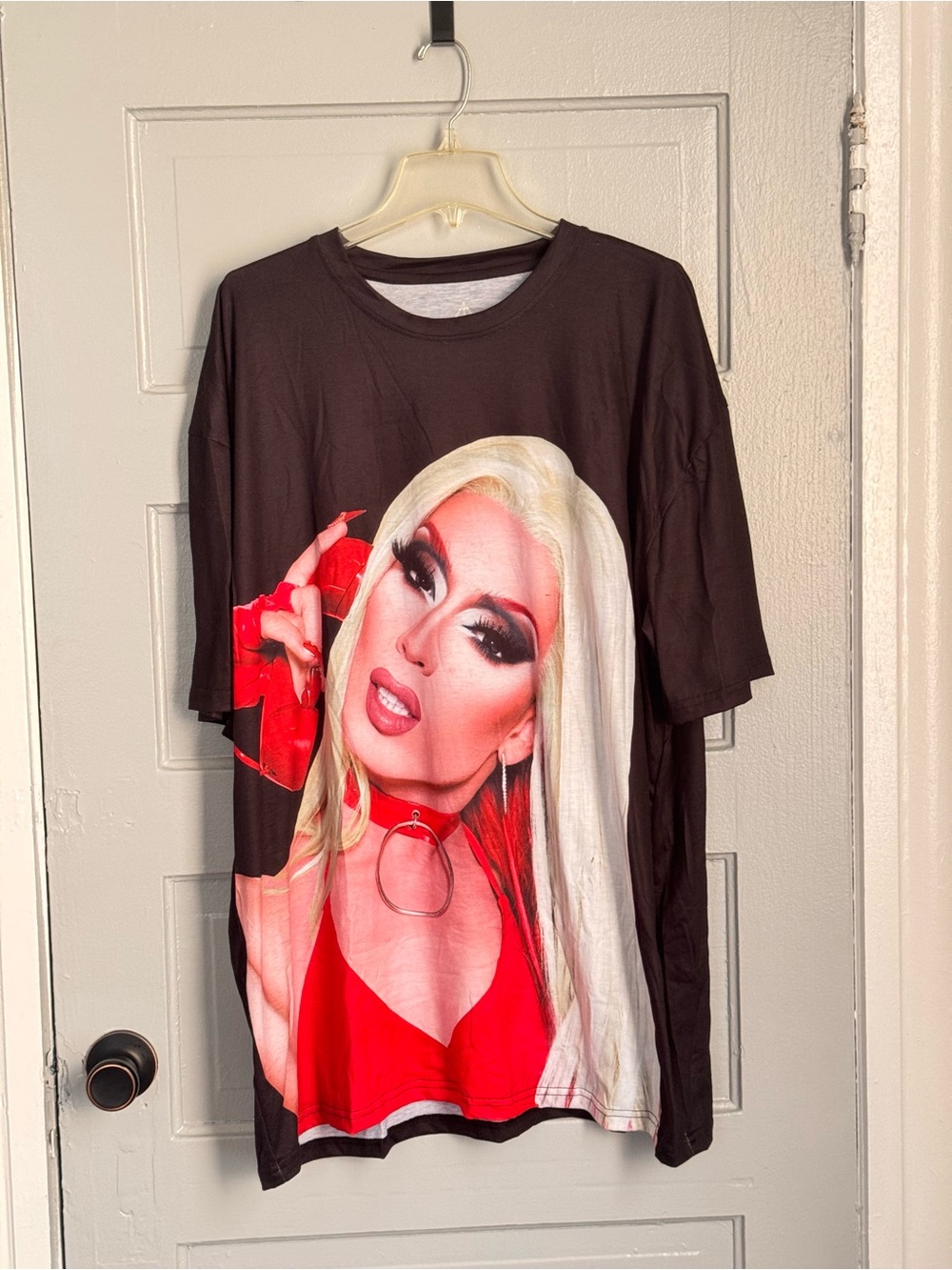Graphic Black Tee with Drag Queen Alaska Thundefuck Print - Official Merch